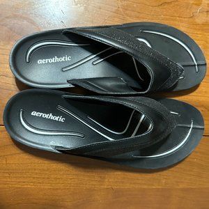 Aerothotic Womens Gleamy Haze Flip Flop Sandals Black Waterproof Slip Ons 11 New